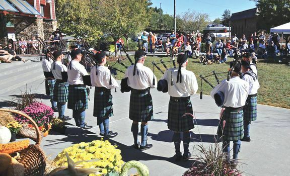 The Appalachian Highlanders pipe and drum corps, based in North Carolina, entertains Fall Fling attendees at Big Glades Sunday during the 41st Fall Fling in Wise.

BONNIE AKER PHOTO