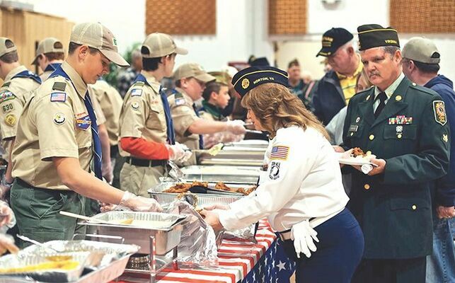Local veterans, first responders and honored guests were fed well by area churches.  

MICHELLE MULLINS PHOTO