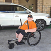 Ian Boggs demonstrates a Grit Freedom chair.  PROVIDED BY DEBBI HALE