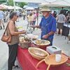 <p>During Tuesday’s Friends and Farmers Market, shopper Laura Miller talks products with Buren Bloomer of Dryden, who brought potatoes and a selection of his hand-crafted wooden bowls and serving pieces to sell. JEFF LESTER PHOTO.</p><a href="/pages/submit_photo_reprint">Click Here</a><p>to order photo reprints</p>