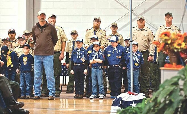 Members of Cub Scout Pack 603 salute our veterans and first responders. 

MICHELLE MULLINS PHOTO
