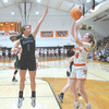 Burton’s Abigail Absher pulls up for a jump shot Friday. PHOTO BY KELLEY PEARSON