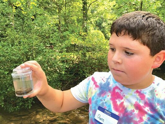 Owen McElroy and other Norton campers learned  ‘All About Bugs’ during a summer day camp held at Clear Creek Park and Outdoor Classroom this week. This camp is an annual free event as part of Norton’s summer camp series.