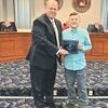 Dec. 10, Wise County Schools Superintendent Greg Mullins recognized L.F. Addington Middle School student Braxton Hood as winner of the county spelling bee.  WISE COUNTY SCHOOL BOARD PHOTO